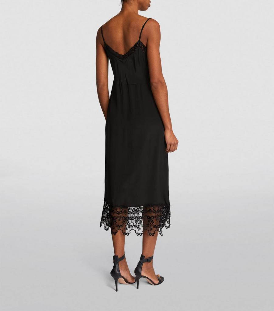 Lace-Trim Midi Dress商品第4张图片规格展示