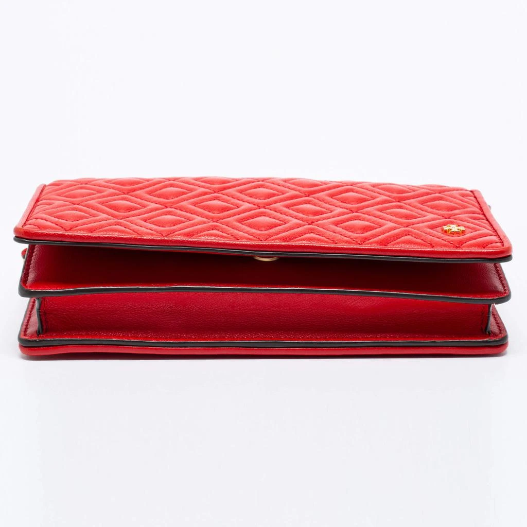 Tory Burch Red Quilted Leather Fleming Flat Wallet Crossbody Bag 商品