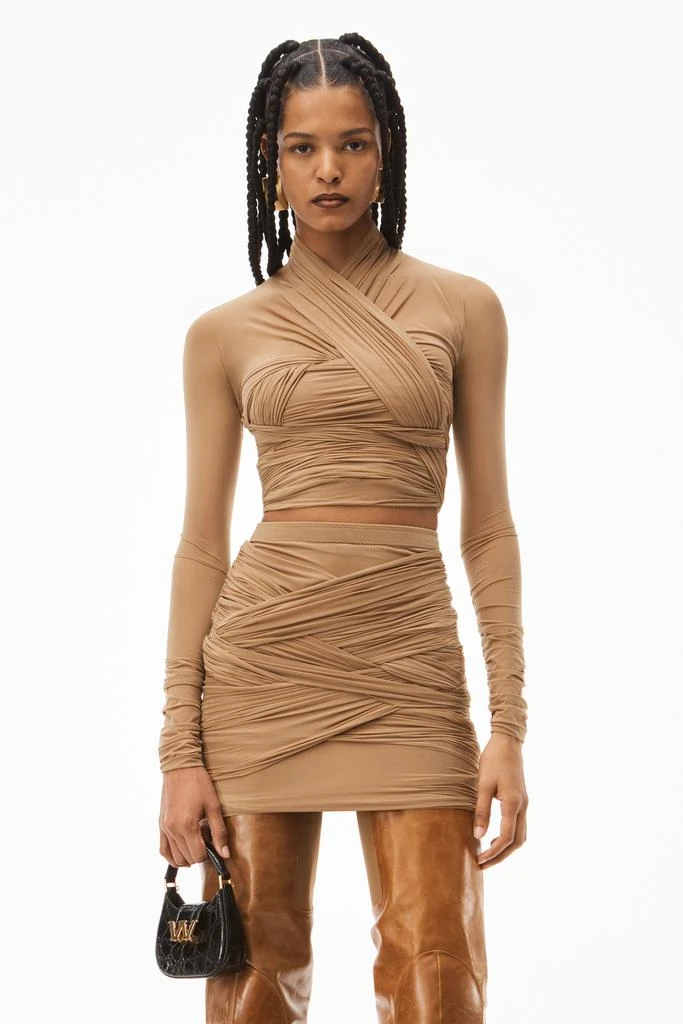 商品Alexander Wang|RUCHED DRAPED TOP IN HOSIERY JERSEY,价格¥1865,第2张图片详细描述