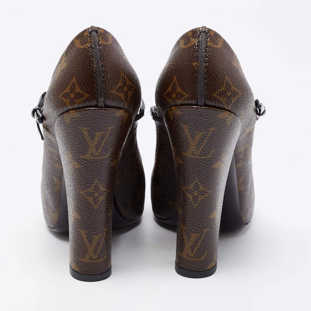 商品[二手商品] Louis Vuitton|Louis Vuitton Dark Brown Monogram Canvas Mary Jane Pumps Size 38,价格¥5066,第5张图片详细描述