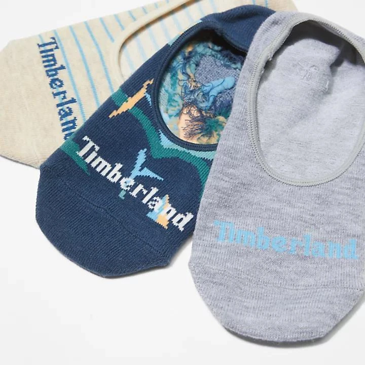 商品Timberland|3-Pack Tropics No-show Socks for Women in Blue,价格¥79,第2张图片详细描述