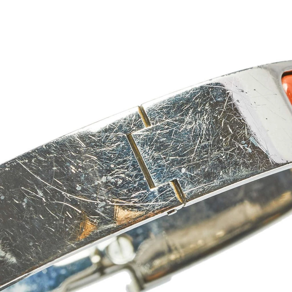 Hermès Clic H Palladium Plated Orange Enamel Narrow Bracelet 商品