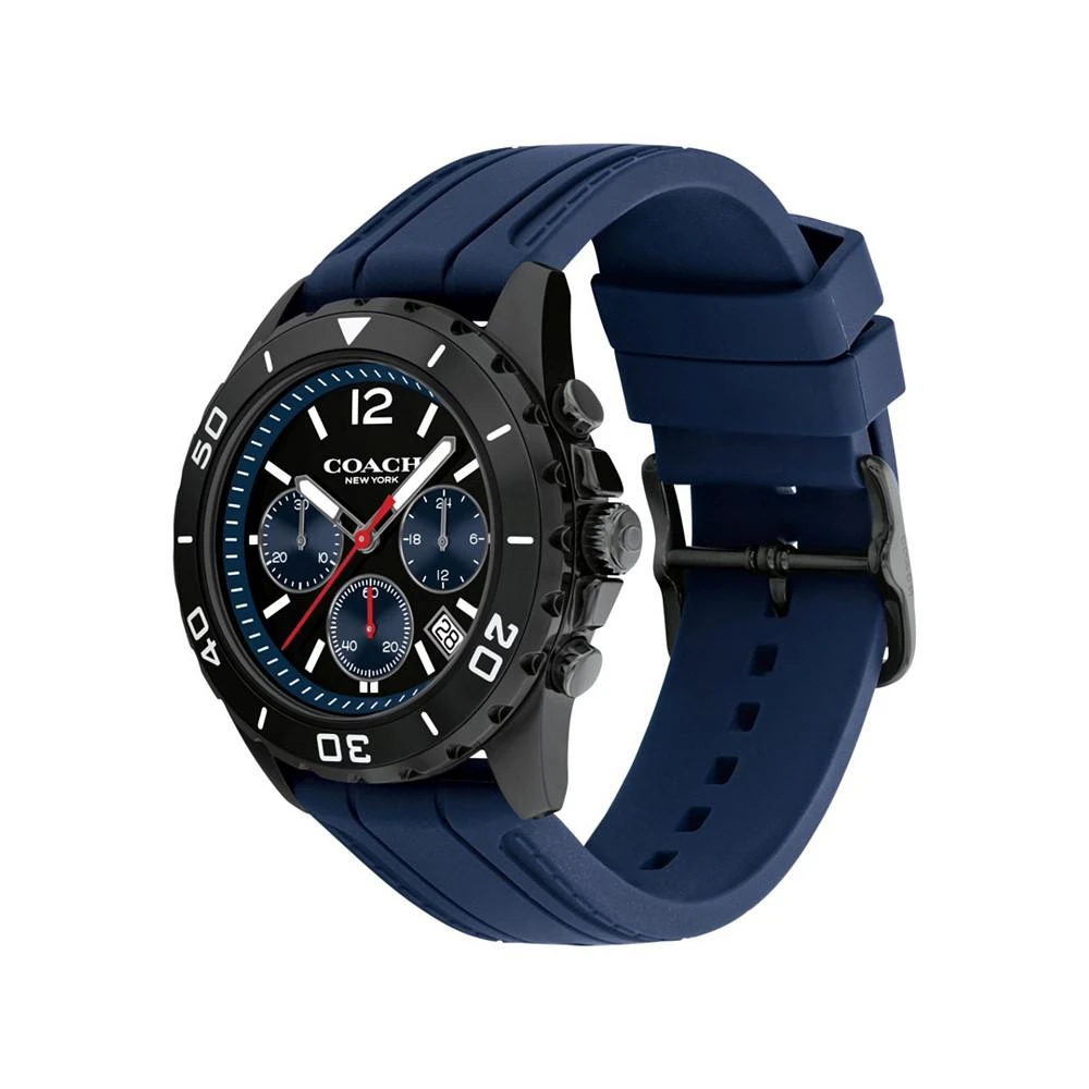 商品Coach|Men's Kent Blue Silicone Strap Watch,价格¥1544,第2张图片详细描述