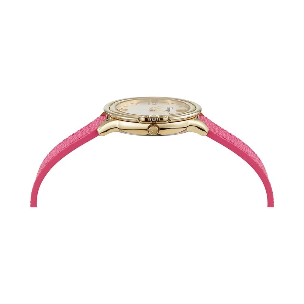 商品Salvatore Ferragamo|Women's Swiss Studmania Pink Saffiano Leather Strap Watch 34mm,价格¥5741,第2张图片详细描述