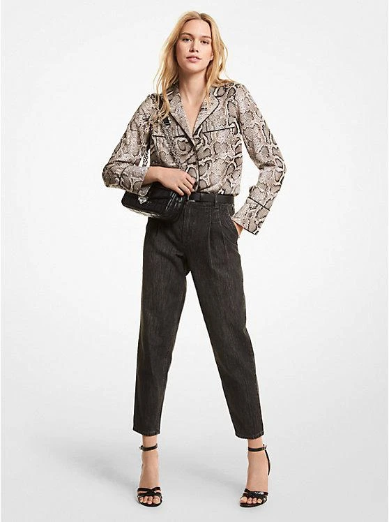 商品Michael Kors|Embellished Snake Crushed Crepe Pajama Shirt,价格¥503,第3张图片详细描述