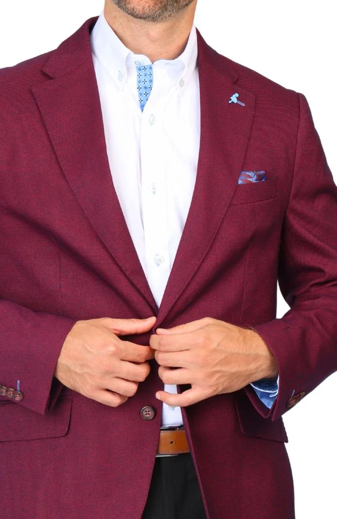 商品TailorByrd|Burgundy Tonal Dobby Sport Coat,价格¥1045,第4张图片详细描述