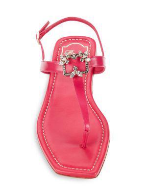 商品Roger Vivier|Brooch Leather Flat Sandals,价格¥2099,第5张图片详细描述