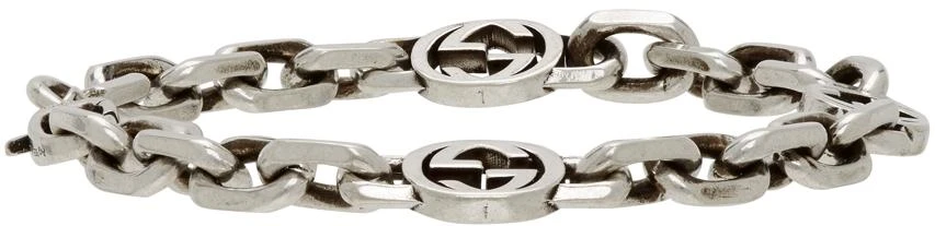 商品Gucci|Silver Interlocking G Bracelet,价格¥2578,第5张图片详细描述