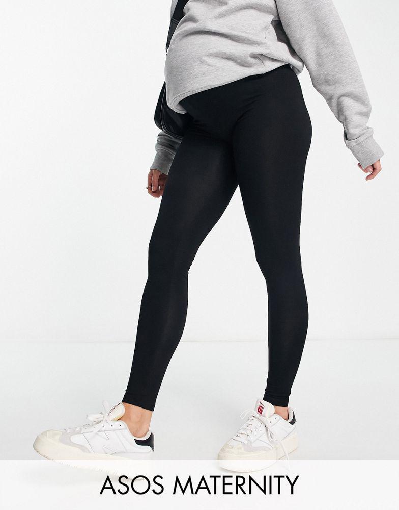 ASOS DESIGN Maternity over the bump leggings in black商品第1张图片规格展示