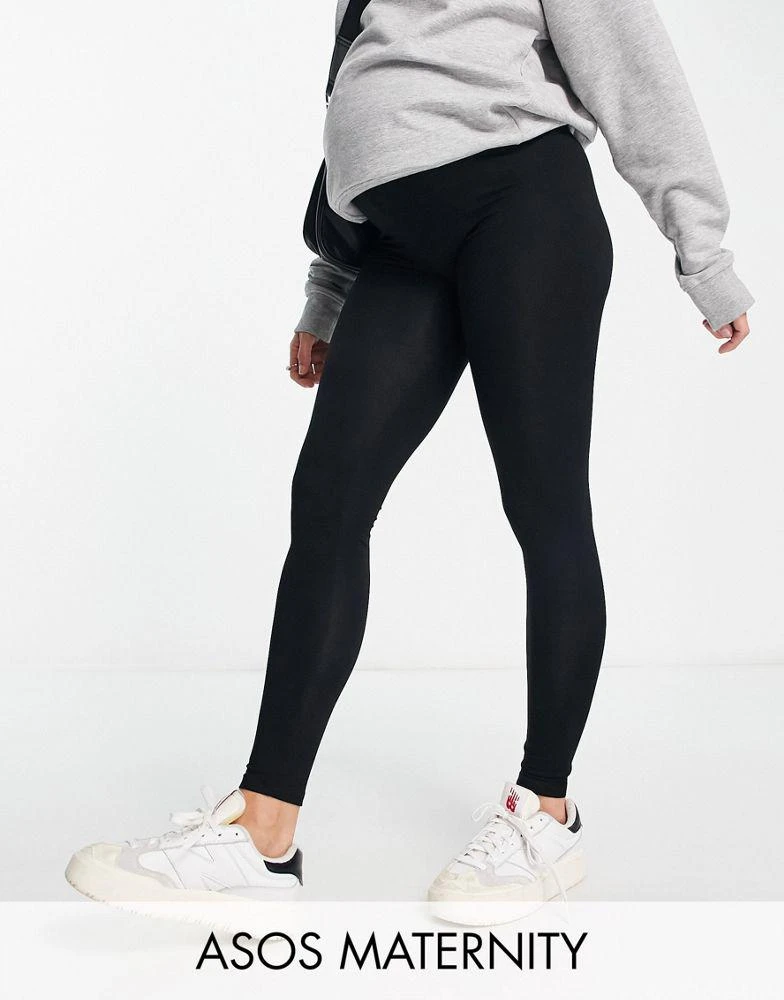 商品ASOS|ASOS DESIGN Maternity over the bump leggings in black,价格¥118,第1张图片