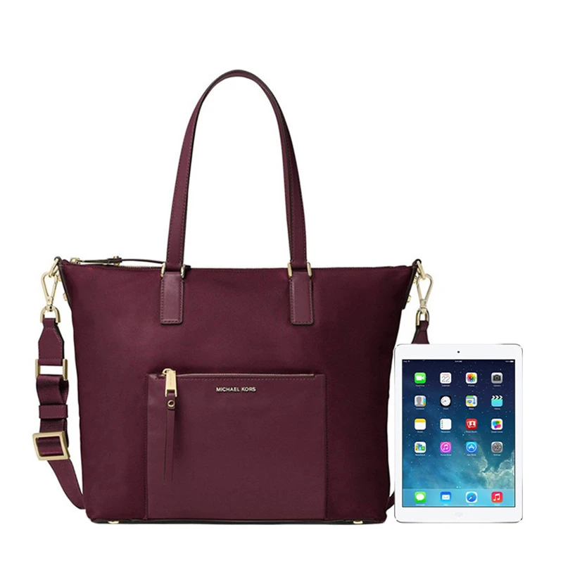Michael Kors 迈克高仕 酒红色尼龙女士手提包 30F6GA3T3C-PLUM 商品