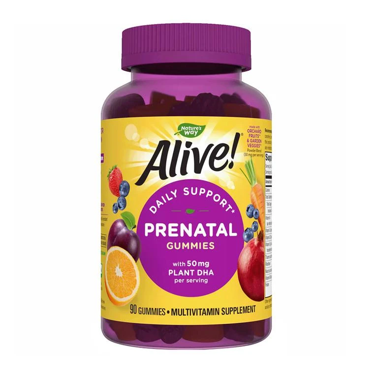 商品Nature's Way|Nature's Way Alive Prenatal Multivitamin Plus Plant DHA Gummies, 90 Ea,价格¥57,第1张图片