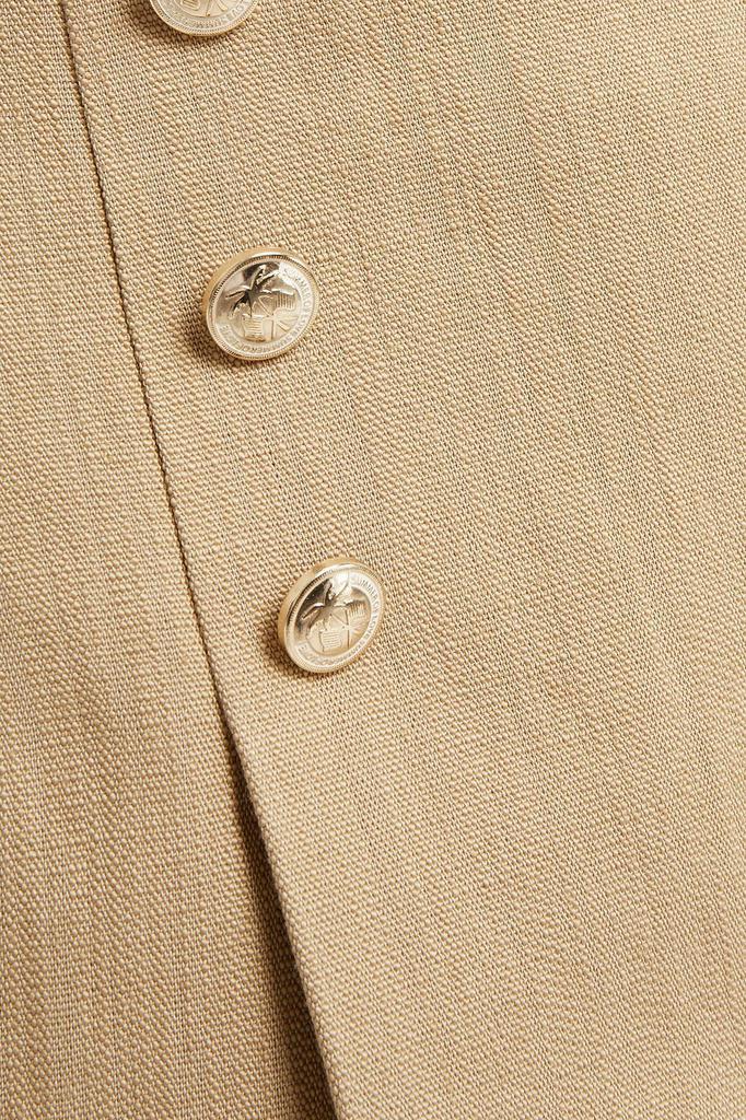 商品Sandro|Parisa embellished pleated cotton and linen-blend canvas mini skirt,价格¥663,第6张图片详细描述
