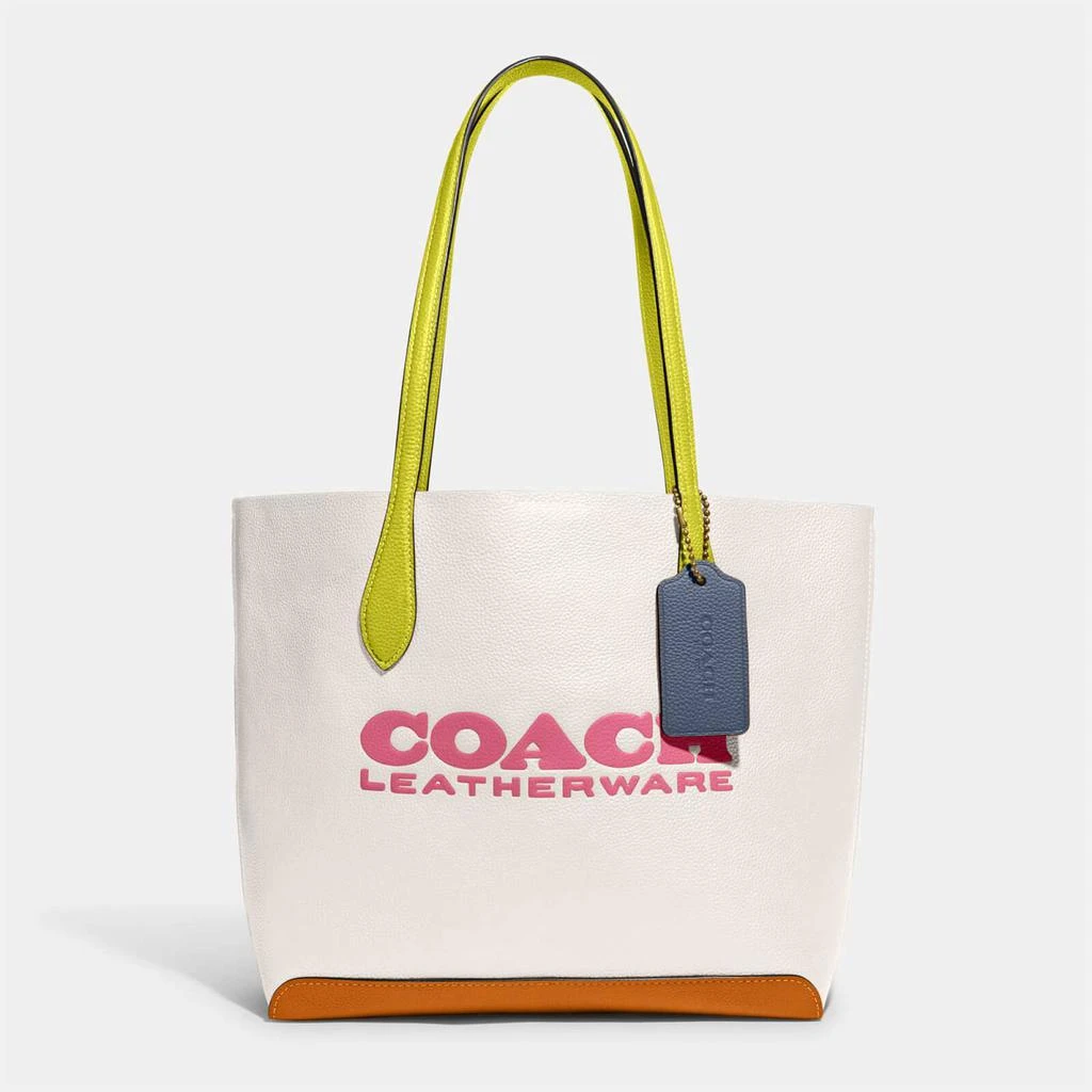 商品Coach|Coach Women's Colorblock Leather Kia Tote Bag - Chalk Multi,价格¥1635,第1张图片