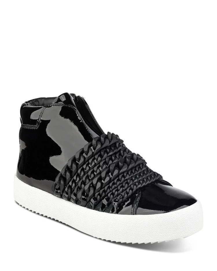 商品Kendall + Kylie|Women's Duke Patent Leather & Chain Trim Zip Sneakers,价格¥809,第1张图片