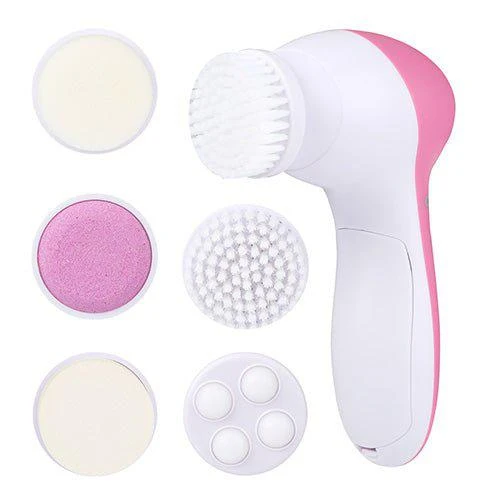 商品Fresh Fab Finds|Facial Cleansing Brush Waterproof Face Spin Cleaning Brush With 5 Brush Heads Deep Cleansing Body Facial Brush Set White,价格¥166,第1张图片