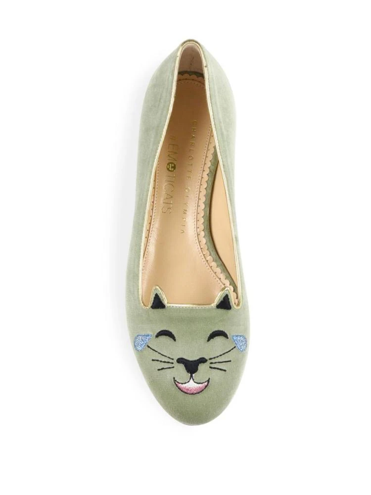 商品Charlotte Olympia|丝绒猫猫芭蕾平底鞋,价格¥1576,第4张图片详细描述