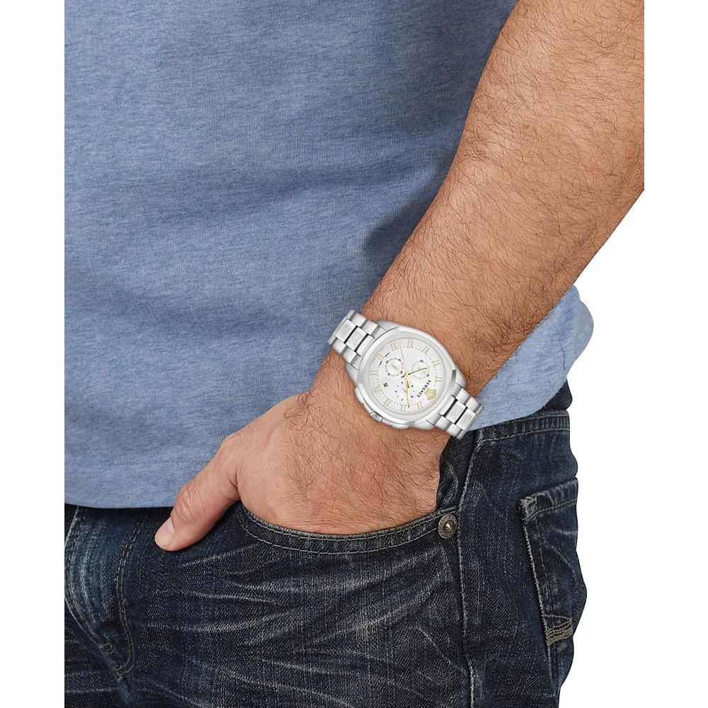商品Versace|Men's Swiss Chronograph Geo Stainless Steel Bracelet Watch 43mm,价格¥10507,第5张图片详细描述