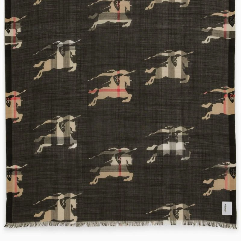 商品Burberry|Burberry Black Check scarf with EKD,价格¥3020,第3张图片详细描述