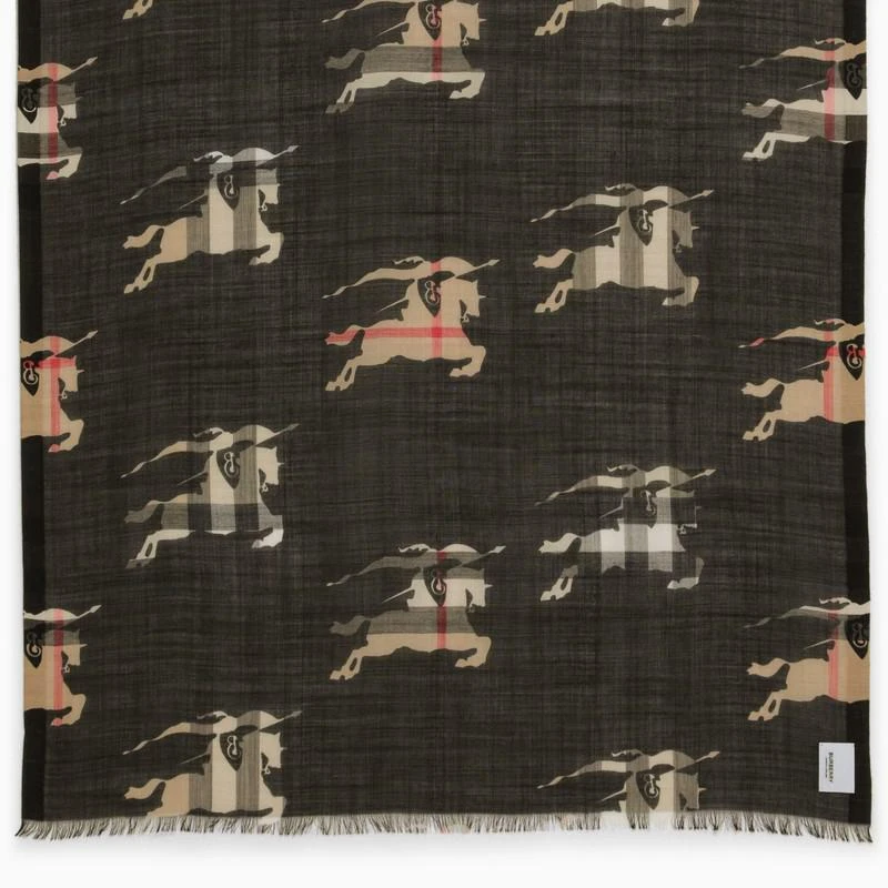 商品Burberry|Burberry Black Check scarf with EKD,价格¥2841,第3张图片详细描述