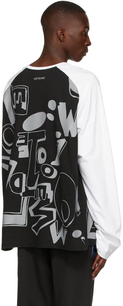 Black & White Spread Logo Long Sleeve T-Shirt商品第3张图片规格展示