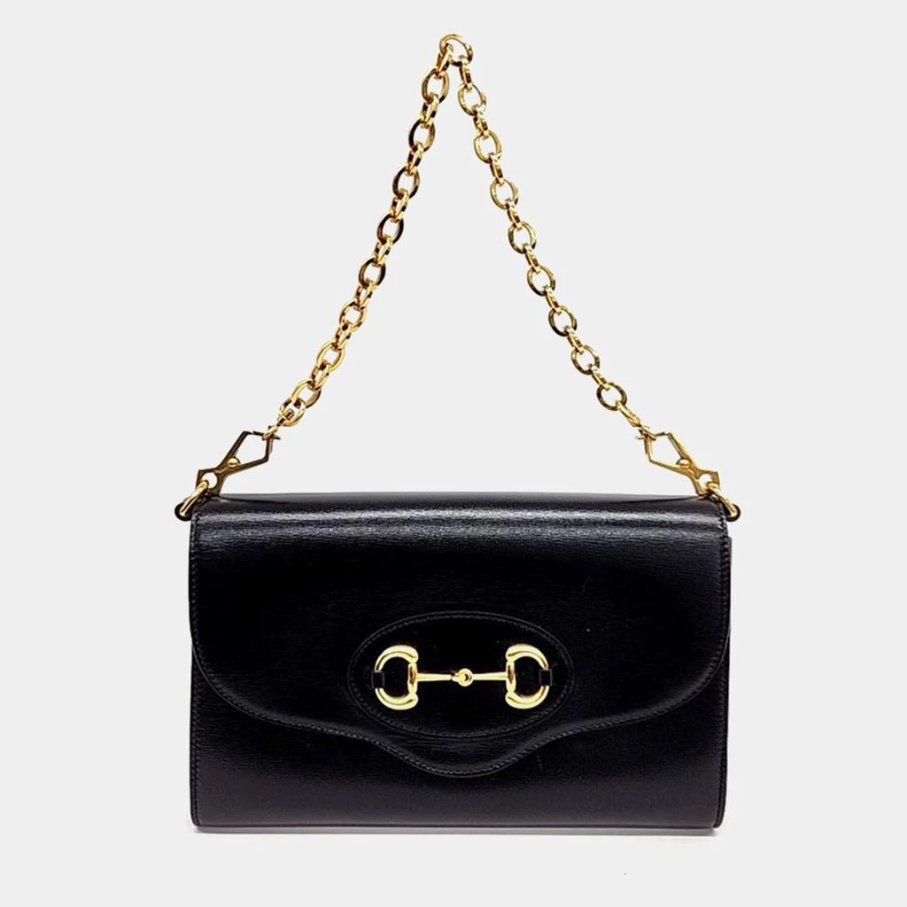 商品[二手商品] Gucci|Gucci Black Leather 1955 Horsebit Chain Shoulder Bag,价格¥10732,第1张图片