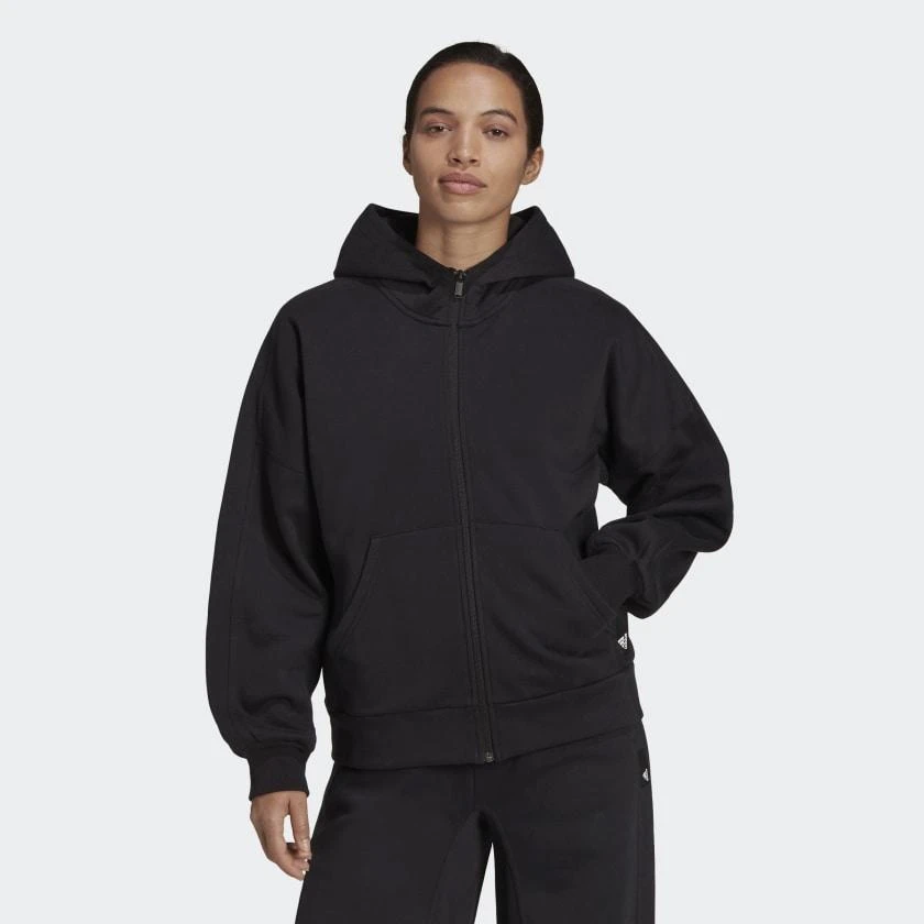 商品Adidas|Women's adidas Studio Lounge Fleece Hooded Full-Zip Sweatshirt,价格¥319,第2张图片详细描述