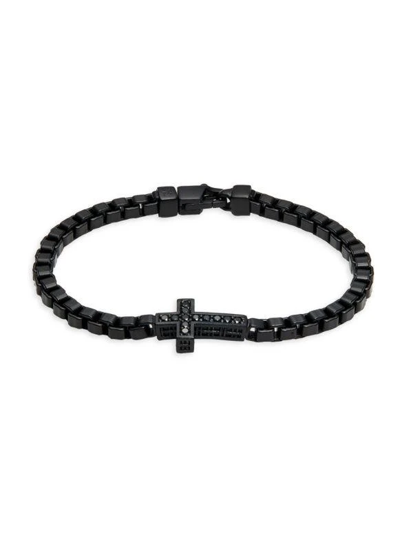 商品Effy|Rhodium Plated Sterling Silver & Spinel Cross Bracelet,价格¥2729,第1张图片