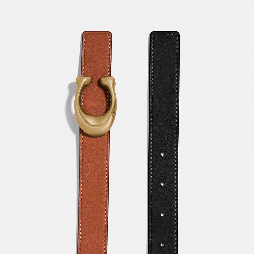 商品Coach|Coach Women's 25mm Sculpted C Coated Canvas Reversible Belt - Tan Rust,价格¥717-¥1327,第2张图片详细描述