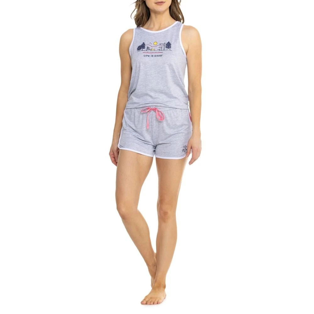 商品Life is Good|Life is Good® Rocket and Trees Graphic Tank Top and Dolphin Shorts Lounge Set,价格¥106,第1张图片