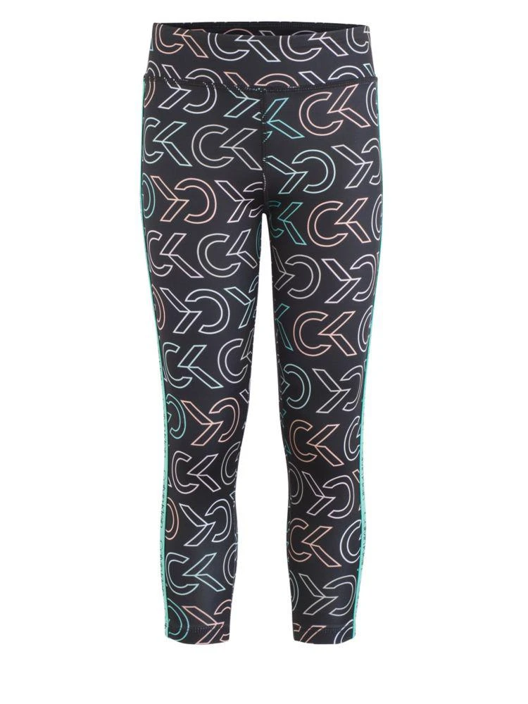 商品Calvin Klein|Girl's Logo-Print Capri Leggings,价格¥67,第2张图片详细描述