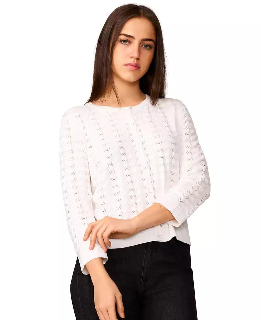 商品Melissa Paige|Women's Pointelle-Knit Crewneck Cardigan,价格¥96,第1张图片