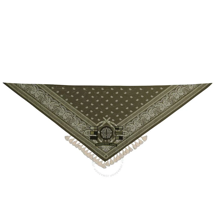 商品Burberry|Burberry Dark Fern Green Badge Bandana Scarf,价格¥1934,第1张图片