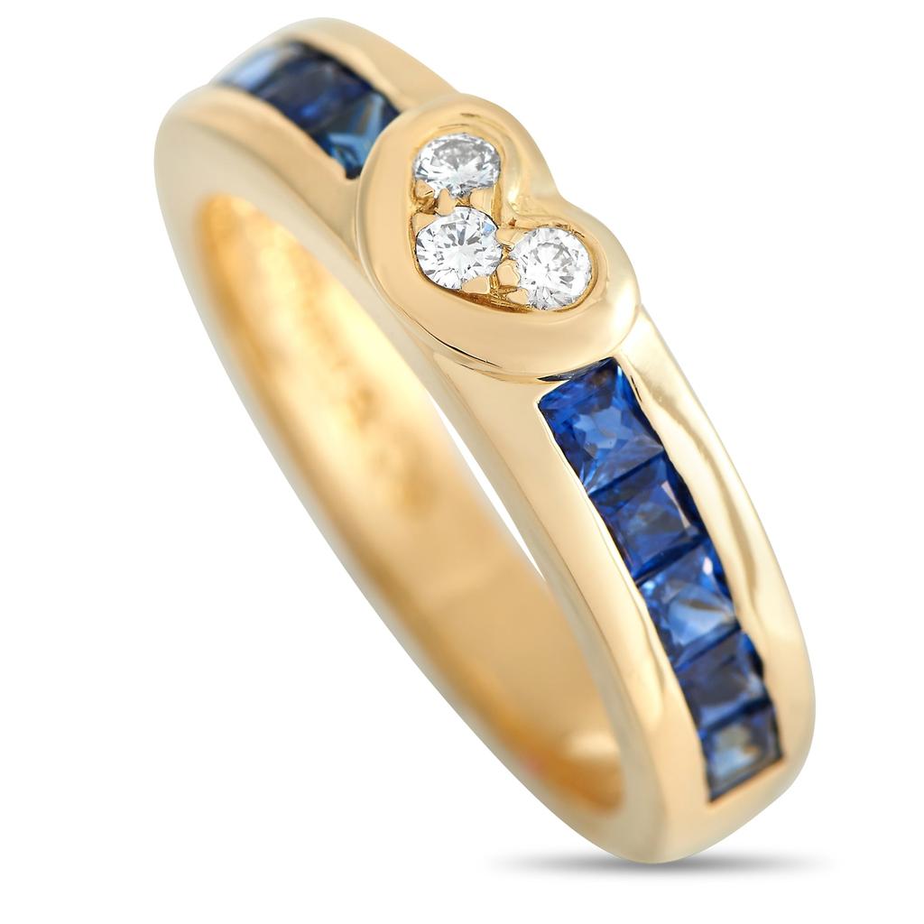 Tiffany & Co. 18K Yellow Gold Diamond and Sapphire Ring商品第1张图片规格展示