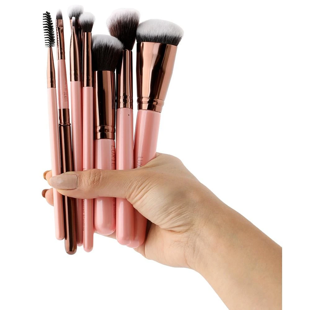 商品Luxie|8-Pc. Rose Gold Complete Face Brush Set,价格¥587,第2张图片详细描述