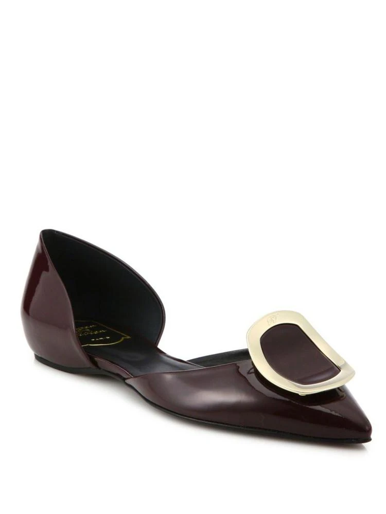 商品Roger Vivier|Sexy Choc Patent Leather D'Orsay Flats,价格¥5218,第1张图片