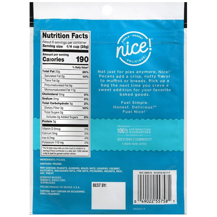 商品Nice!|Pecans Unsalted,价格¥38,第4张图片详细描述