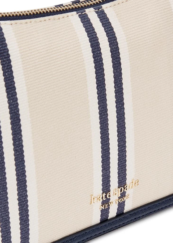 商品Kate Spade|Striped canvas and leather cross-body bag,价格¥1316,第3张图片详细描述