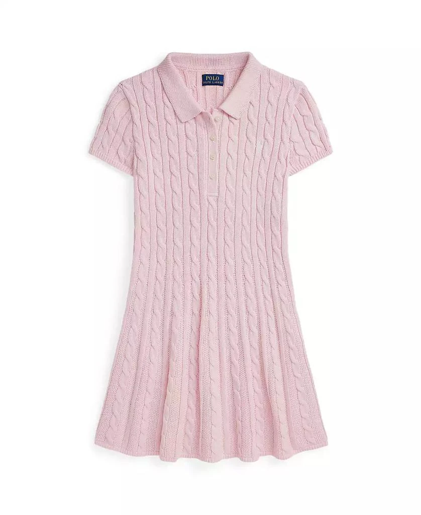 商品Ralph Lauren|Girls 7-16 Cable-Knit Cotton Polo Sweater Dress,价格¥705,第1张图片