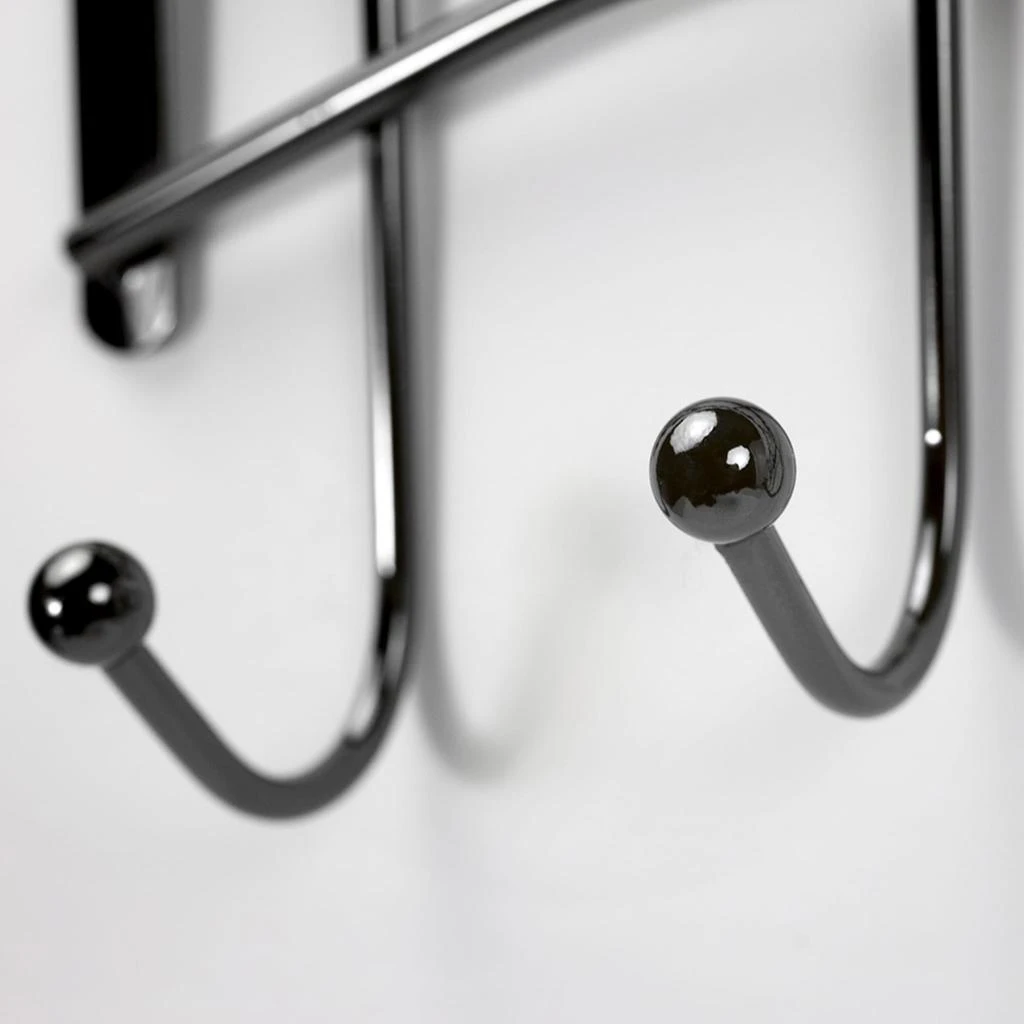 商品Home Basics|Home Basics Wave 6  Hook Over the Door Organizing Rack, Black Onyx,价格¥135,第2张图片详细描述