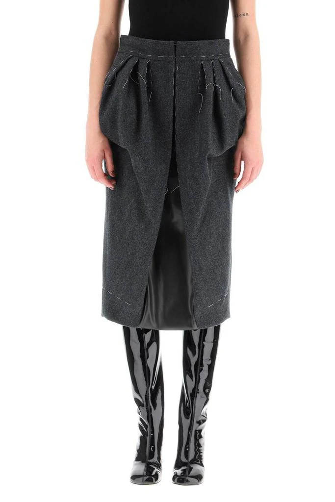 商品MAISON MARGIELA|Maison margiela wool midi skirt with stitching,价格¥5697,第2张图片详细描述