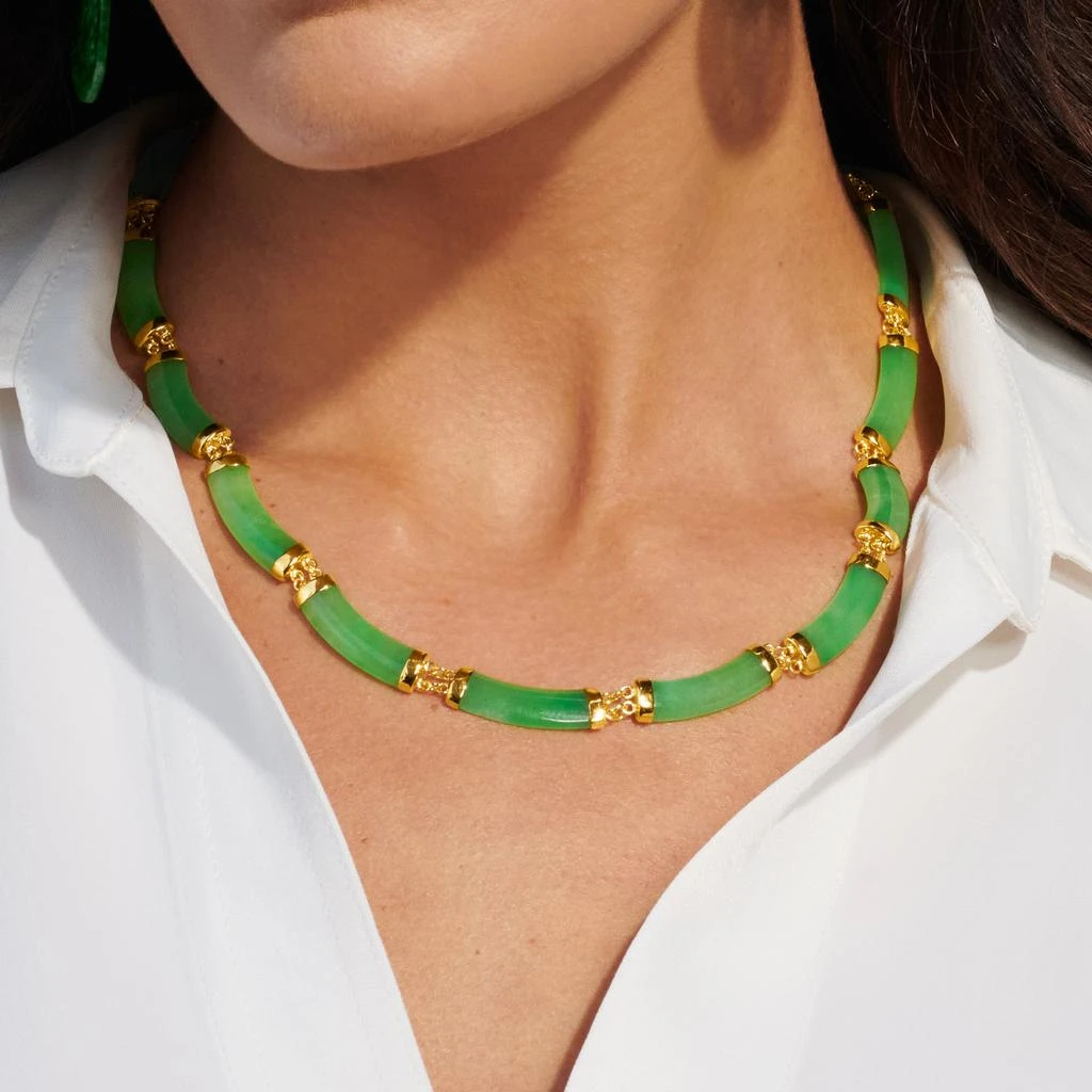 商品Ross-Simons|Curved Jade Necklace in 18kt Gold Over Sterling,价格¥2380,第4张图片详细描述