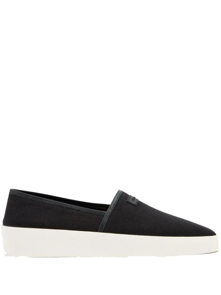 商品Fear of god|FEAR OF GOD Logo Canvas Espadrille Black,价格¥3508,第1张图片