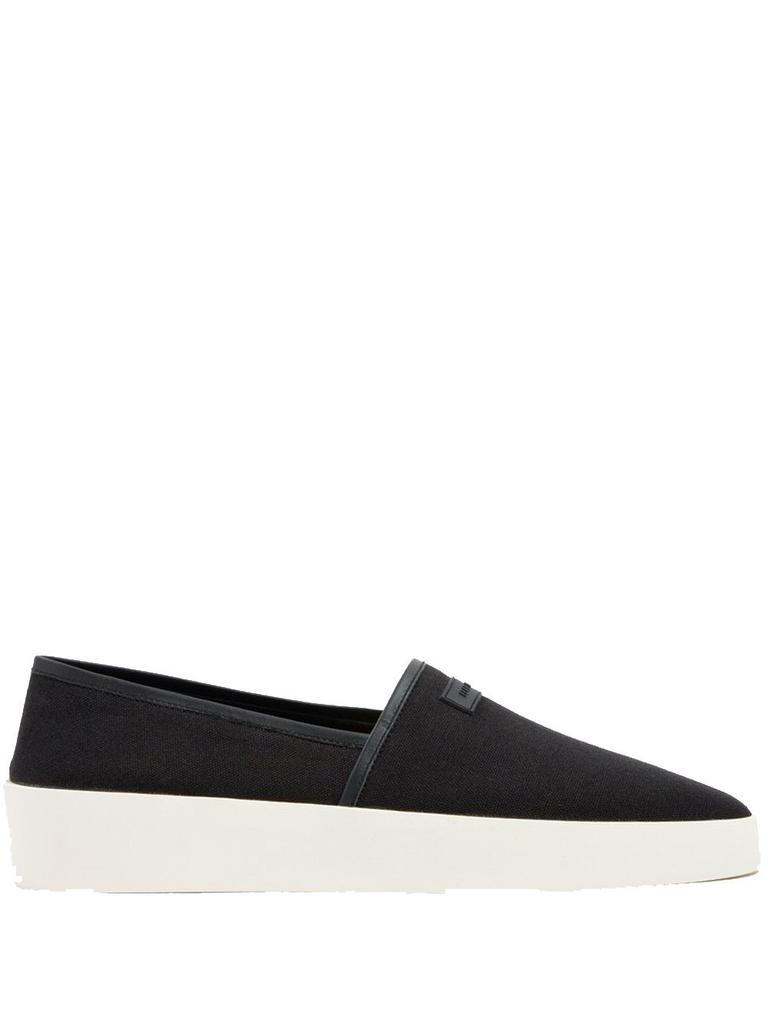 商品Fear of god|FEAR OF GOD Logo Canvas Espadrille Black,价格¥3666,第1张图片