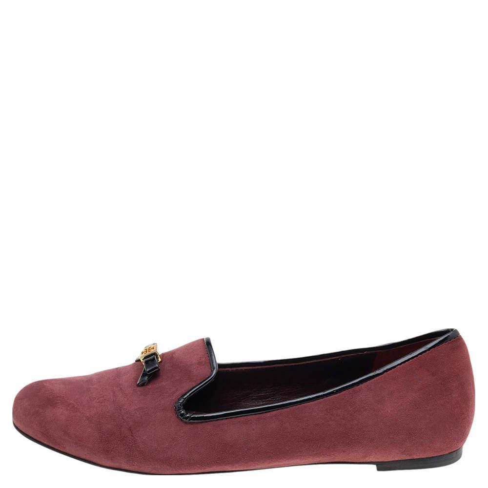 商品[二手商品] Tory Burch|Tory Burch Burgundy Suede Smoking Slippers Size 38.5,价格¥1162,第4张图片详细描述