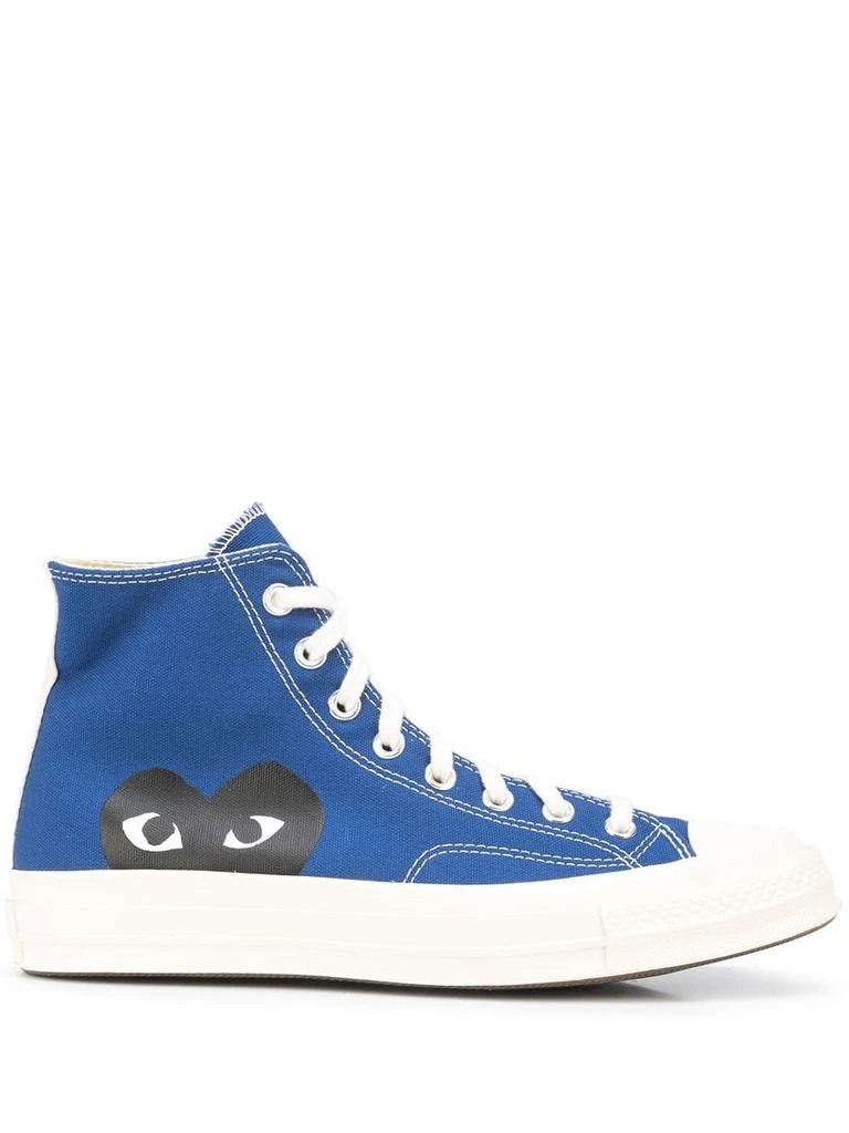 商品Comme des Garcons|Comme Des Garçons Play Womens Blue Cotton Hi Top Sneakers,价格¥1421,第1张图片