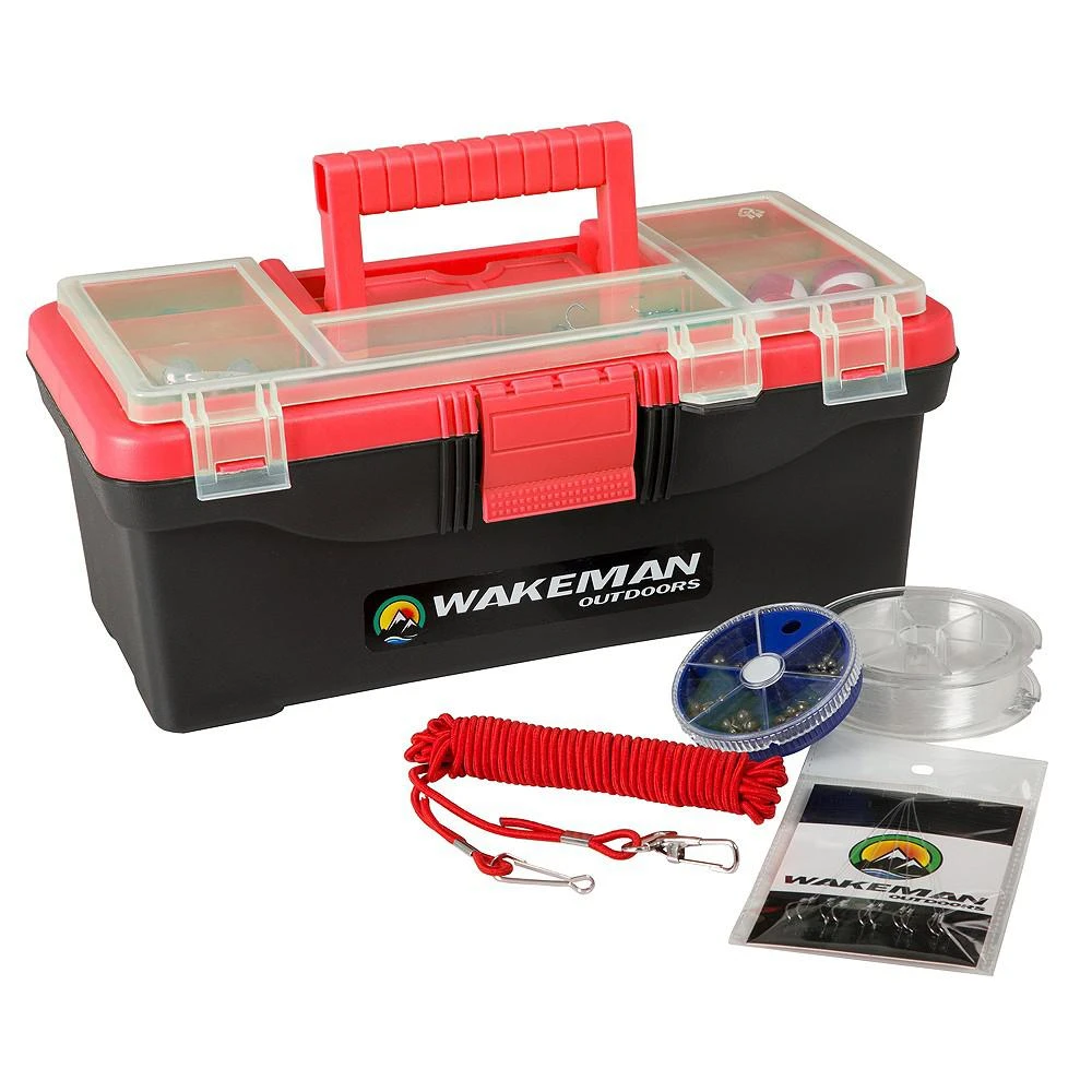商品Trademark Global|Fishing Single Tray Tackle Box 55 Piece Tackle Gear Kit By Wakeman Outdoors,价格¥220,第1张图片
