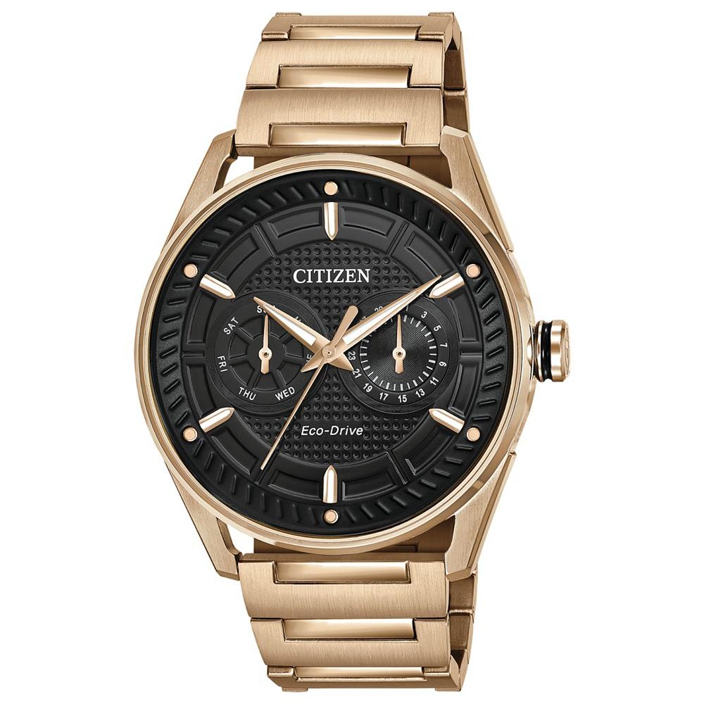 Drive from Citizen Eco-Drive Men's Rose Gold-Tone Stainless Steel Bracelet Watch 42mm商品第1张图片规格展示