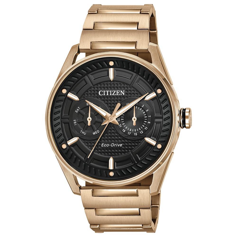 商品Citizen|Drive from Citizen Eco-Drive Men's Rose Gold-Tone Stainless Steel Bracelet Watch 42mm,价格¥1329,第1张图片