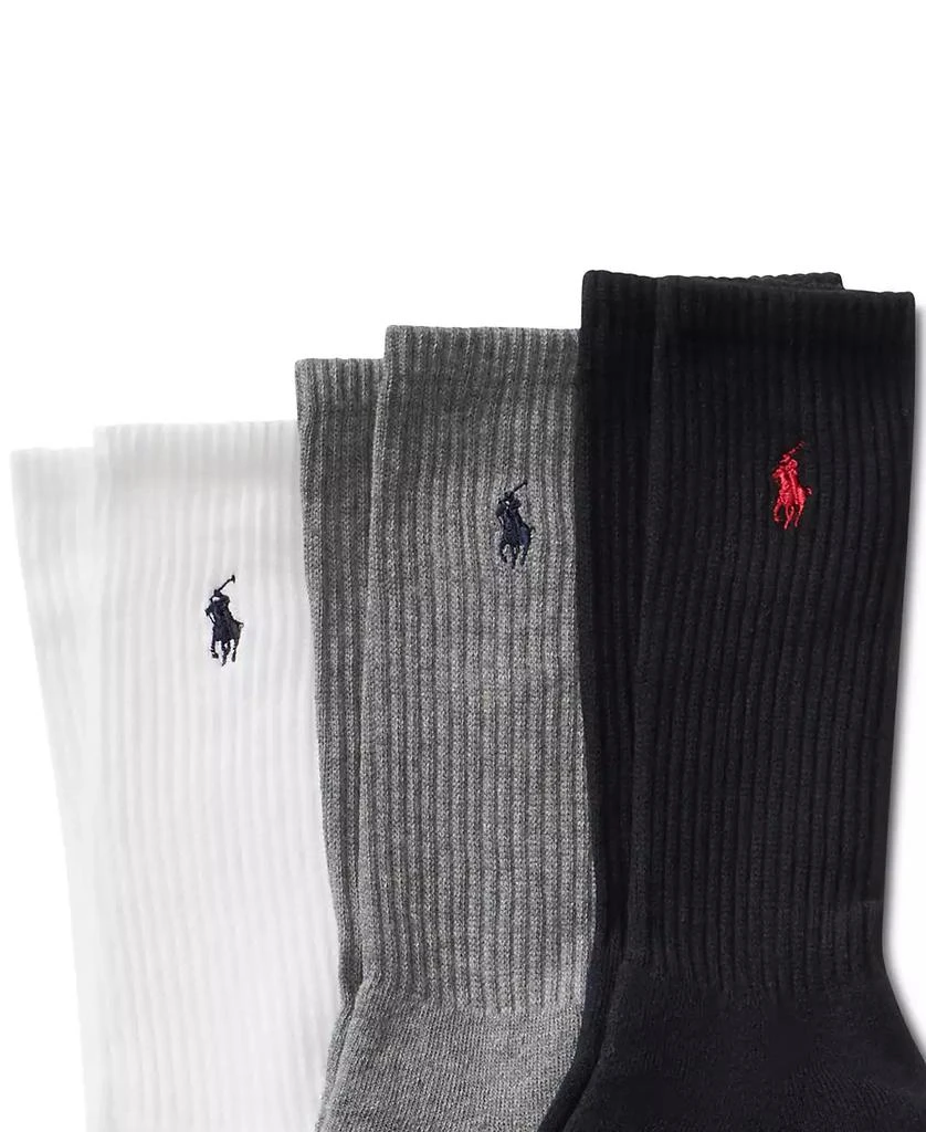 商品Ralph Lauren|Men's 3-Pk. Extended Size Athletic Crew Socks,价格¥121,第2张图片详细描述